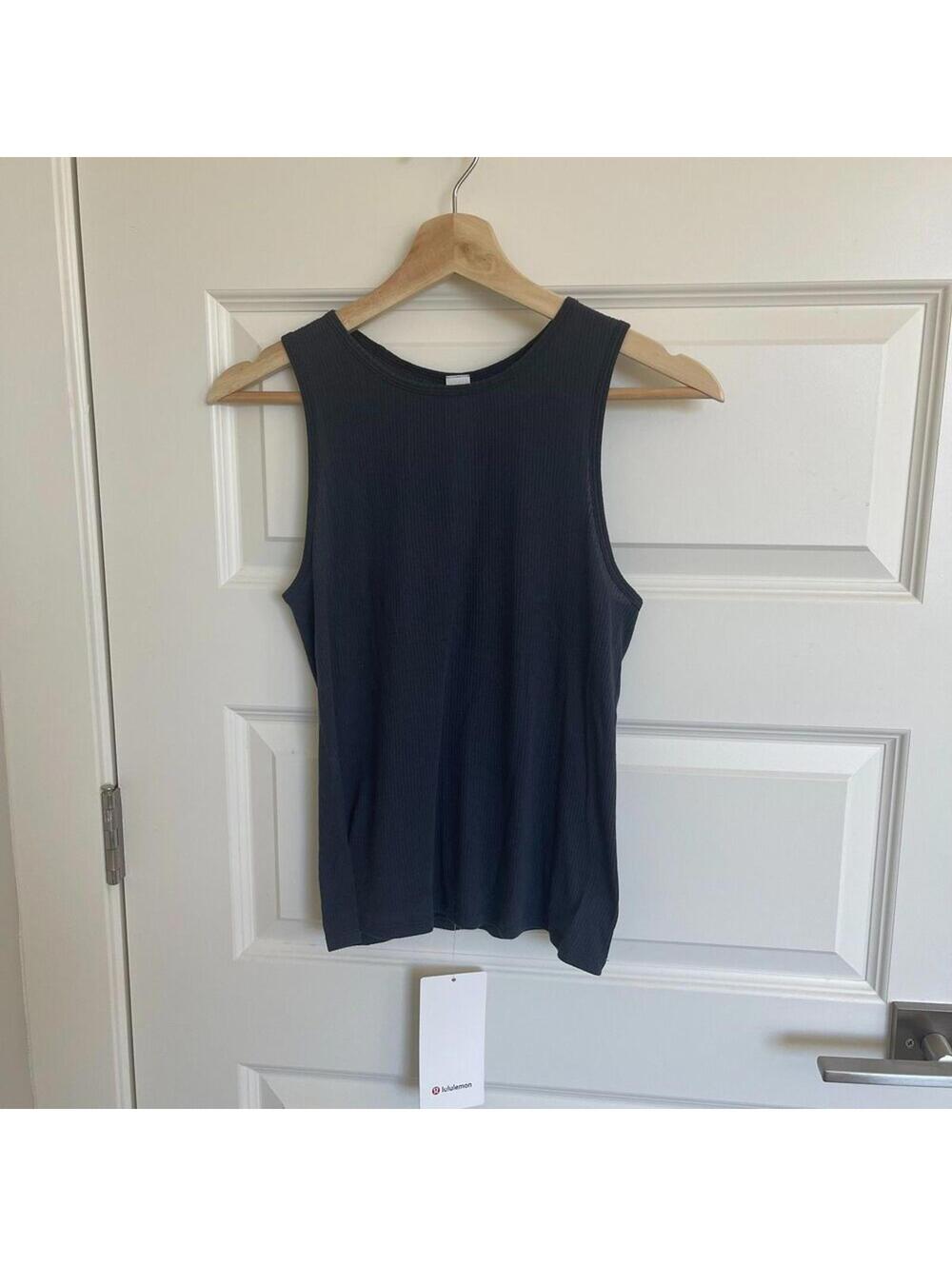 lululemon Sheer Cotton High-Neck Tank - Size S - Navy Blue